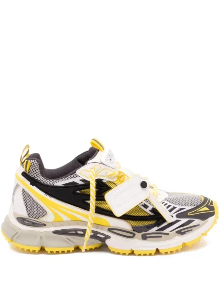 Sneakerși Off-white cu șireturi din dantelă alb