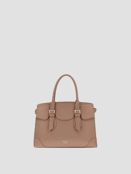 Шкіряна сумка Guess коричнева