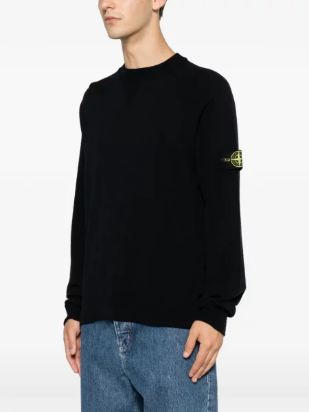 Lung pulover Stone Island cu strasuri negru