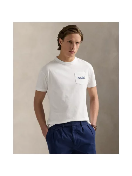 Długa koszulka Polo Ralph Lauren z logo z długim rękawem biała