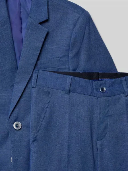 Garnitur o kroju slim fit z domieszką Standar błękitny