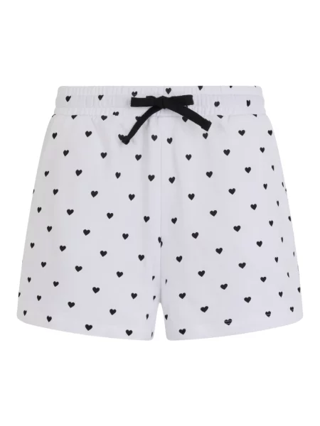 Krótkie szorty Red Valentino z nadrukiem w serca białe