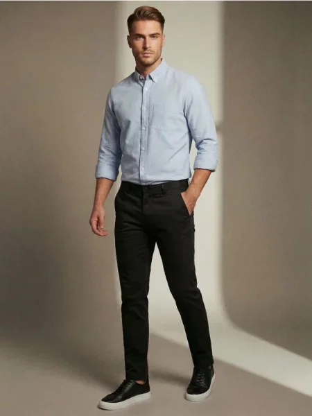 Sinsay Spodnie chino slim czarny