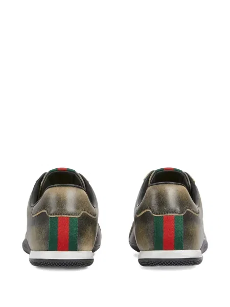 Ριγέ sneakers Gucci με φθαρμένο εφέ καφέ
