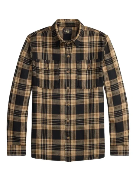Košulja Ralph Lauren Rrl karirana smeđa