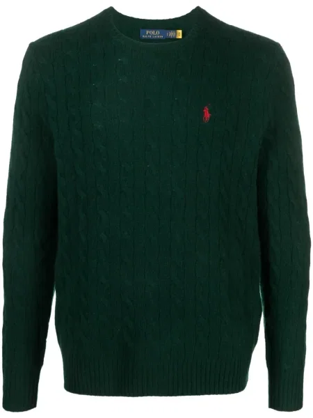 Pulover Polo Ralph Lauren cu broderie de lână verde