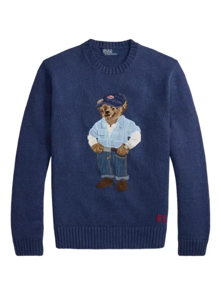 Șapcă Polo Ralph Lauren cu decolteu în V cu autograf în carouri albastru