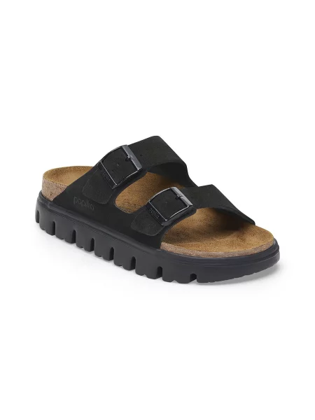 Birkenstock Arizona Chunky Suede Leather Narrow Fit Kobiety Sandały Birkenstock Size: czarny