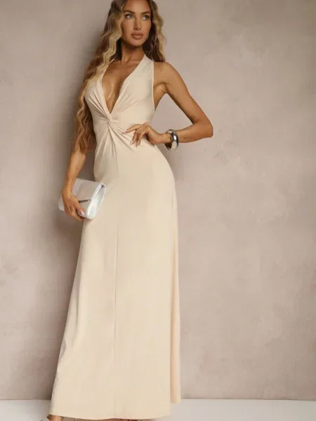 Rochie Folonea deschis bej