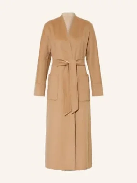 Max Mara Studio Dvoupostranný Vlněný Kabát Nodo velbloudí