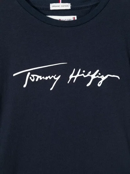 Sukienka koszulowa dziecięca Tommy Hilfiger niebieska