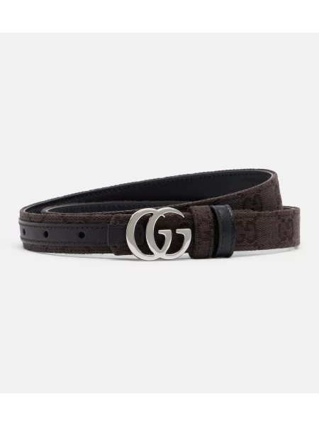 Cu centură reversibil curea Gucci din canvas maro