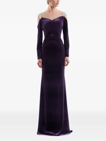 Rochie de seară Imroska cu paiete de catifea violet