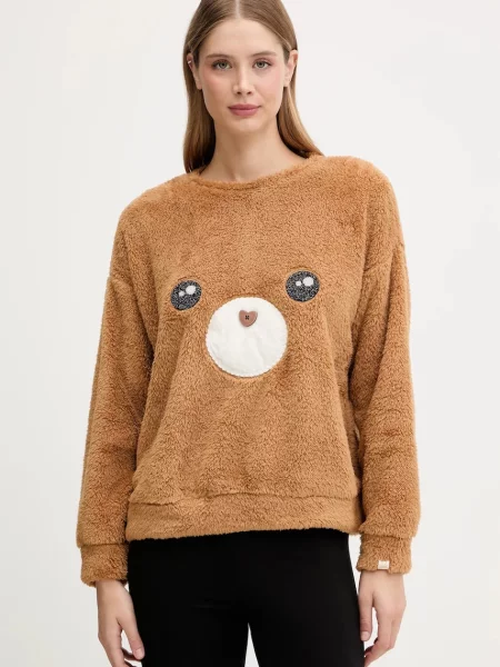 United Colors of Benetton bluza piżamowa brązowy