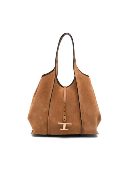 Shopperka Tod's skórzana brązowa