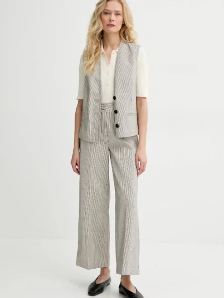 Штани Sessun широкі висока посадка чорний