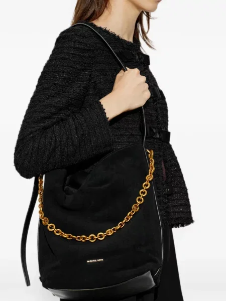Geantă Michael Michael Kors din piele cu volane roz