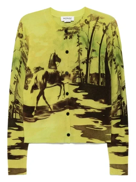 Kardigan Monse z nadrukiem zielony