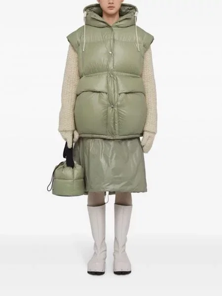 Pikowana spódnica Jil Sander zielona