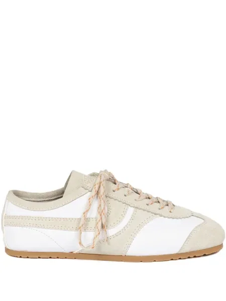 Sneakerși Dries Van Noten din piele de căprioară alb