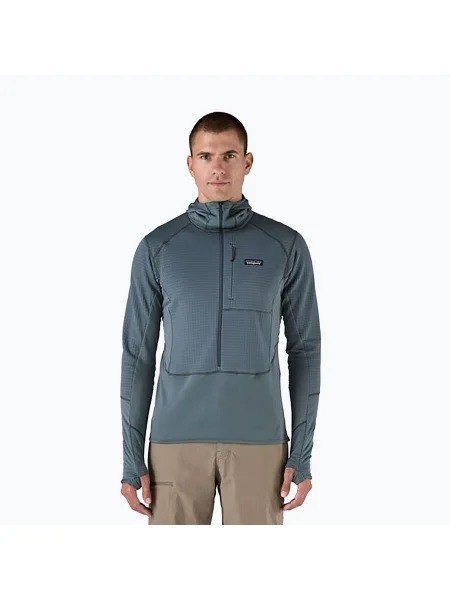 Мъжко софтшел яке Patagonia R1 Hybrid Pullover utility blue синьо