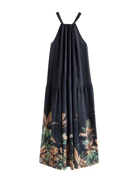 Next Rochie de plaja / bleumarin / verde bej