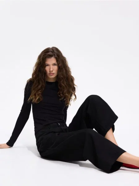 Reserved Pantaloni cu lyocell negru