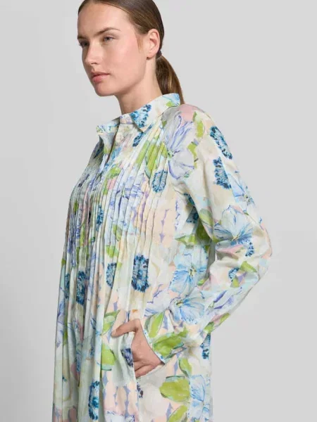 Krój relaxed fit sukienka midi z czystej bawełny Christian Berg Woman zielona