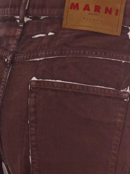 Džíny Marni s 5 kapsami hnědé