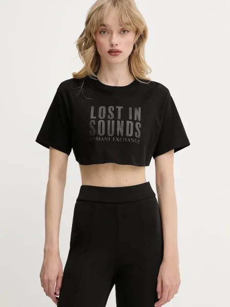 Тениска Armani Exchange дамска черно