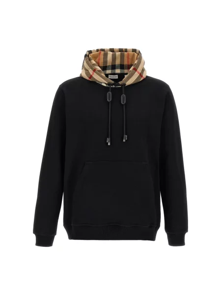 Bluza z kapturem Burberry w kratę z kapturem retro czarna