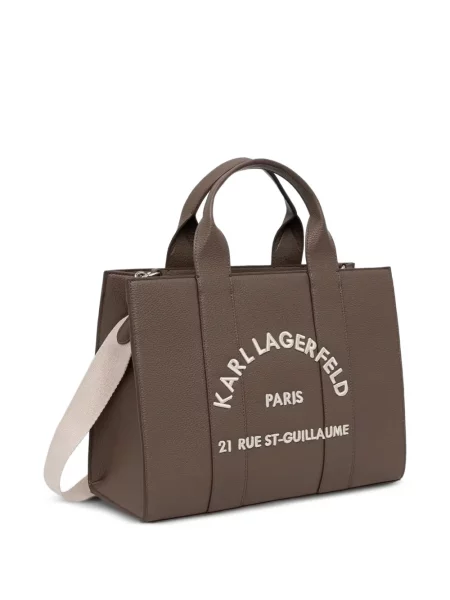 Geantă shopper Karl Lagerfeld cu autograf maro