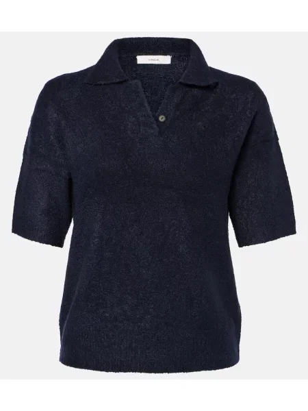 Pulover Vince de mătase albastru