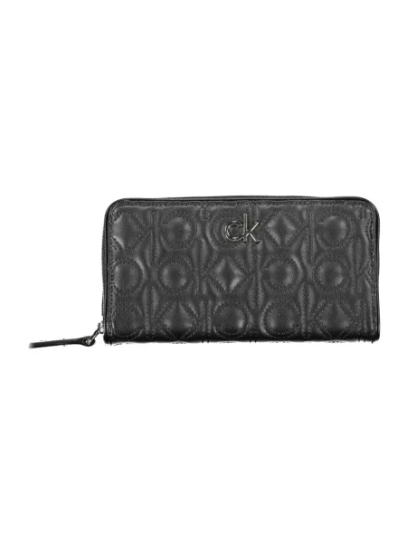 Lniany portfel Calvin Klein czarny