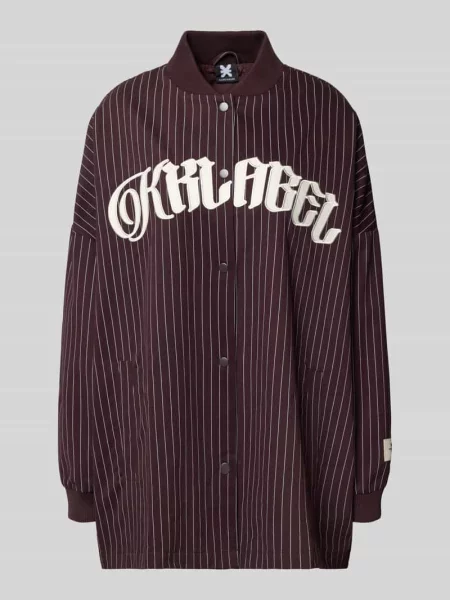 Kurtka koszulowa o kroju oversized z wyhaftowanym logo Karo Kauer