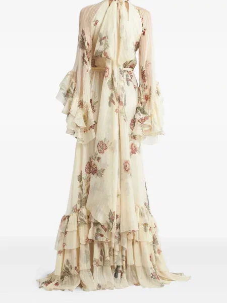 Rochie Etro de mătase cu model floral cu volane