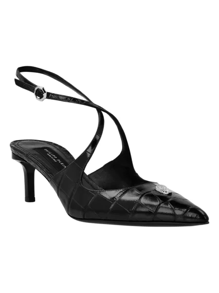 Czółenka Philipp Plein skórzana czarna