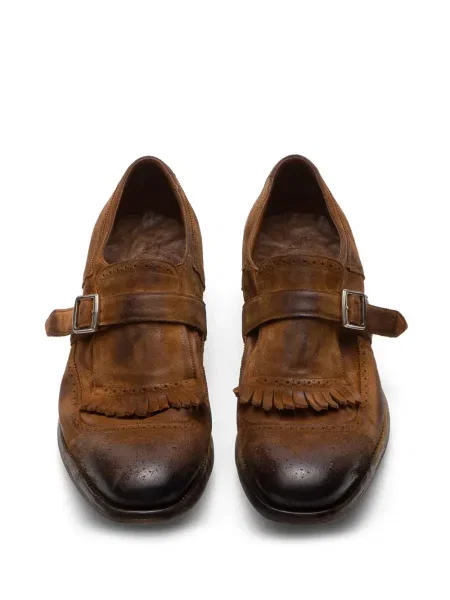 Pantofi loafer Church's din piele de căprioară cu cataramă maro