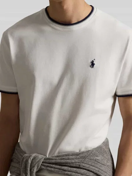 Polo Ralph Lauren Koszulki Mężczyzna L T-shirt z okrągłym dekoltem o klasycznym kroju biały