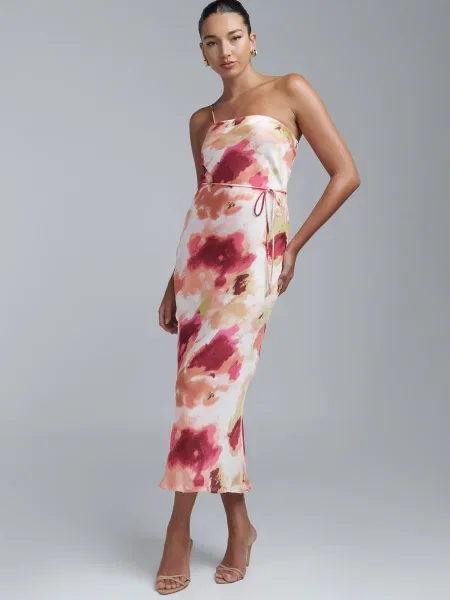 BWLDR Rochie Caprese galben citron / portocaliu piersică / portocaliu somon alb