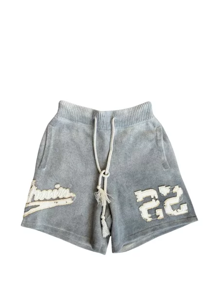 Pantaloni scurți Amiri din cașmir zdrențuiți gri