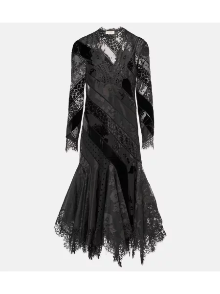 Lniana sukienka Zimmermann czarna