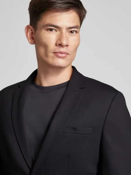 Marynarka o kroju slim fit z kołnierzem z połami model ‘DELON’ Selected Homme czarna
