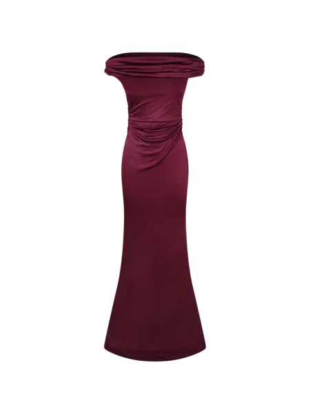 Rochie maxi Danamé cu volane roșu