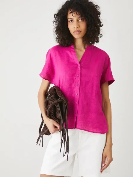 Льняна блузка Medicine однотонна фіолетовий
