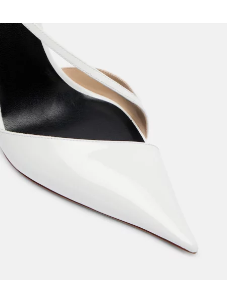 Pantofi cu toc Tom Ford din piele de lac alb