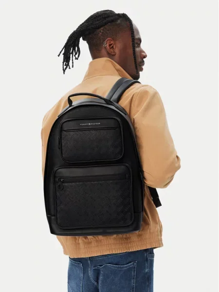 Ruksak Tommy Hilfiger Th Modern Monogram Backpack crna