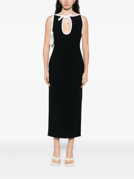 Rochie midi Rowen Rose fără mâneci până la genunchi de costum negru