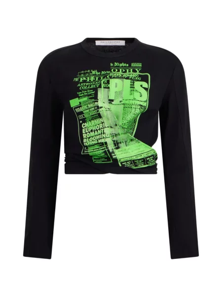 Decupat tricou Philosophy Di Lorenzo Serafini cu imagine negru