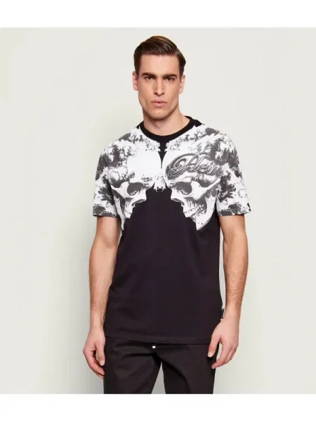 Philipp Plein Tricou Ceramic Skulls negru